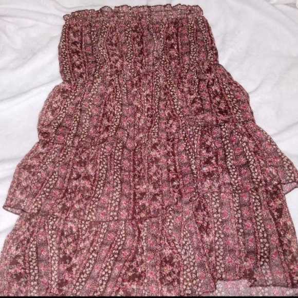 Rue21 Brown Tiered Strapless Dress Night Out - Picture 3 of 10